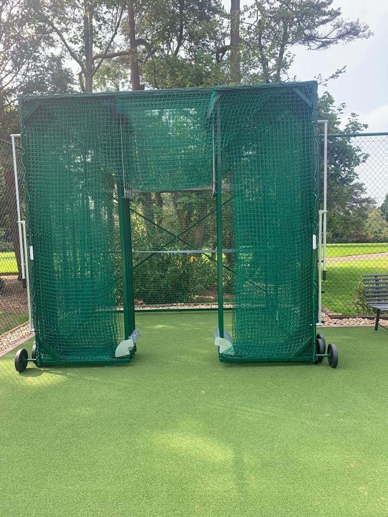 This is a photo of a new tennis court fence installed in Dorset, All works carried out by Tennis Court Construction Dorset